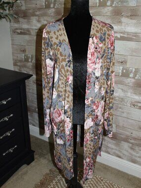 Leopard Floral Duster by One24 Western Flirty Cowgirl Business Casual Churchwear